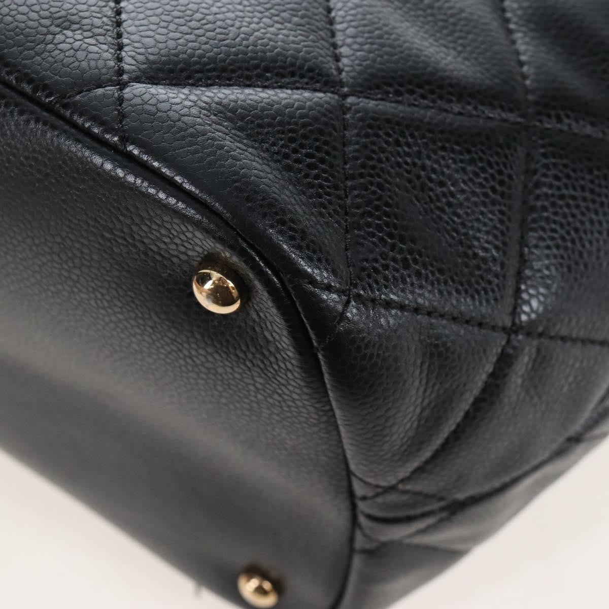 Chanel Timeless Cc Shopping Quilted Caviar Black Leather Tote Bag Bag (Pre-Owned)