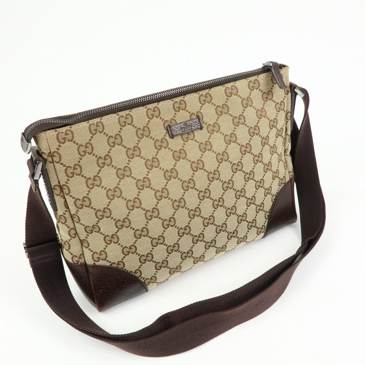 Gucci Joy Messenger Gg Canvas Beige Canvas Handbag (Pre-Owned)