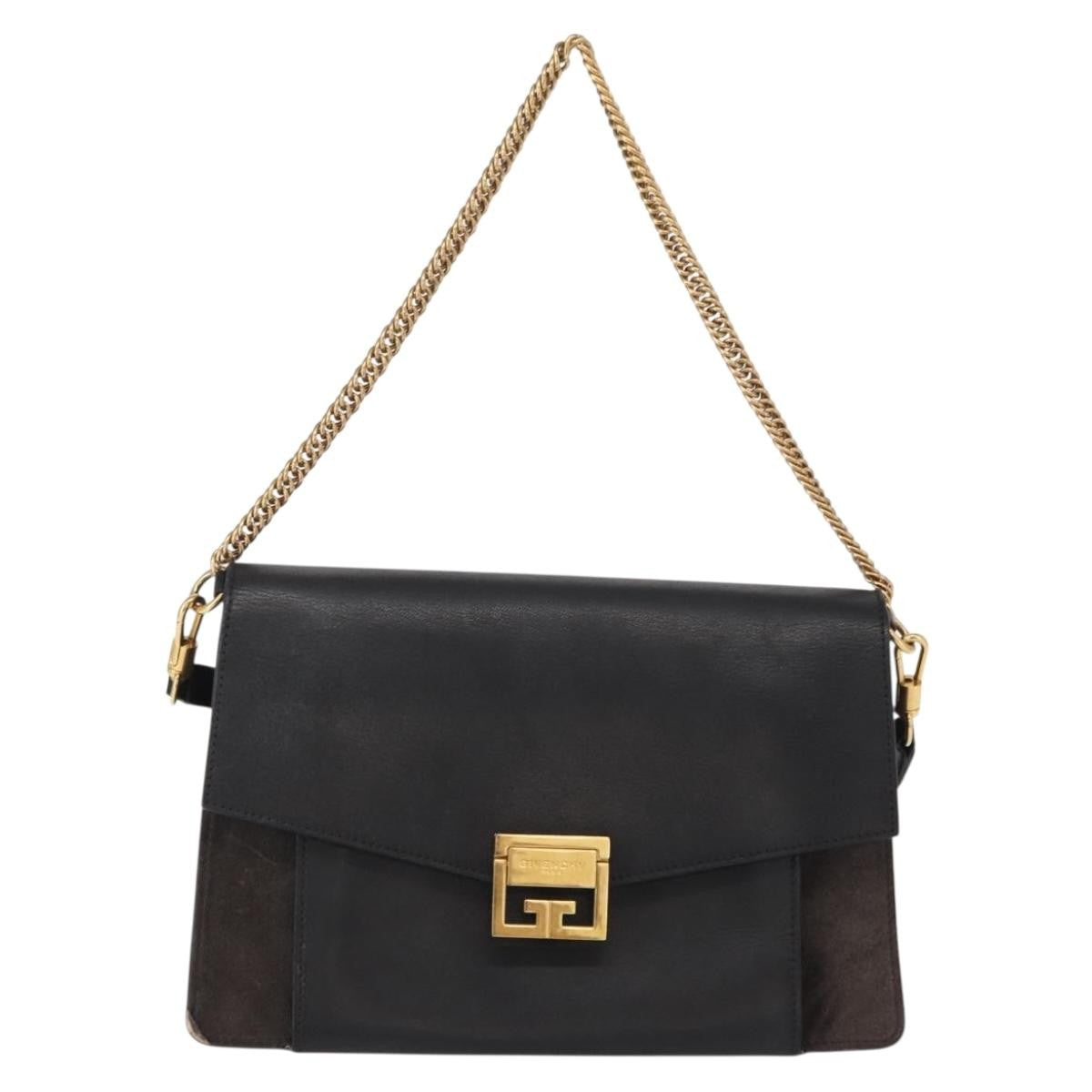 Givenchy Gv3 Flap Leather Black Leather Shoulder Bag Bag (Pre-Owned)
