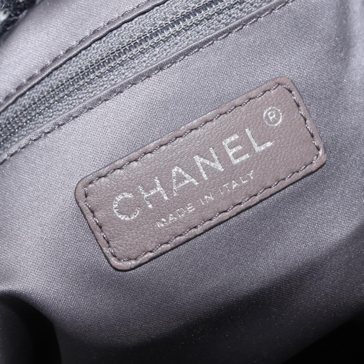Chanel Funny Tweed Bon Bon Lambskin Black Leather Tote Bag Bag (Pre-Owned)