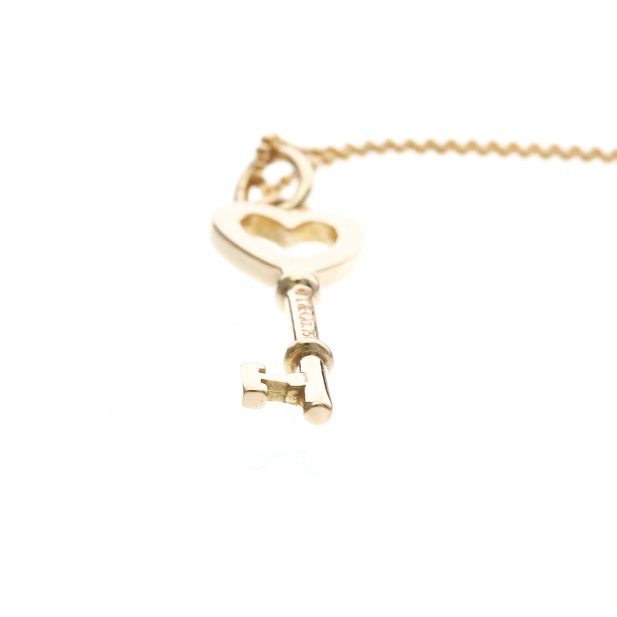 Tiffany & Co. Heart Key Pendant 18K Rose Gold With Diamonds Gold Pink_Gold Necklace Jewelry (Pre-Owned)