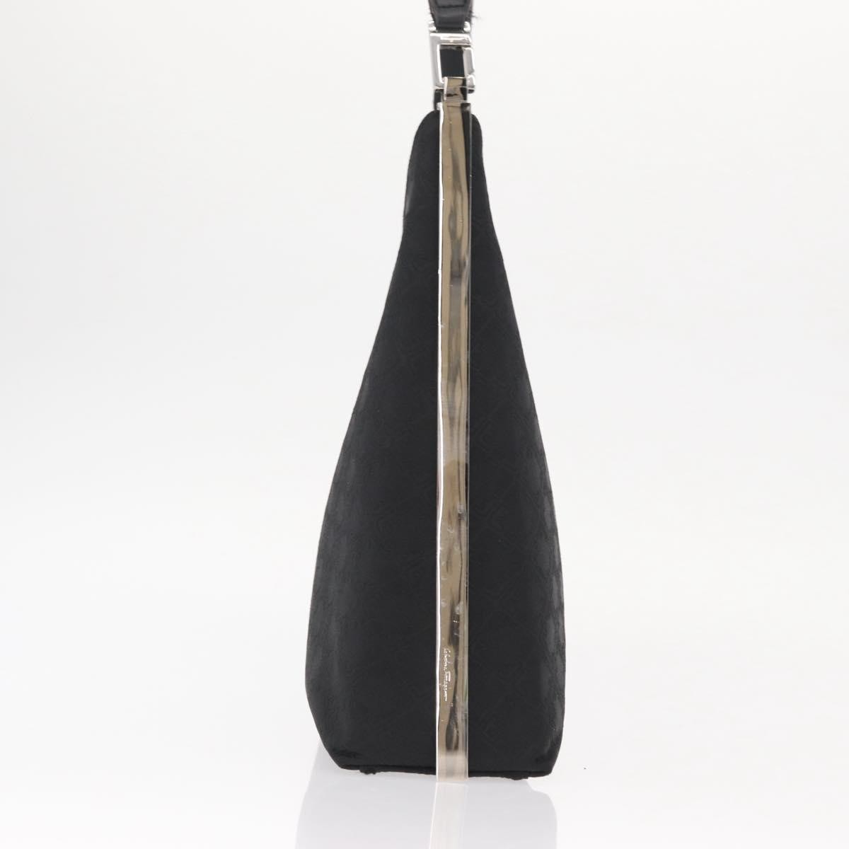 Salvatore Ferragamo Vintage Canvas Black Canvas Shoulder Bag Bag (Pre-Owned)