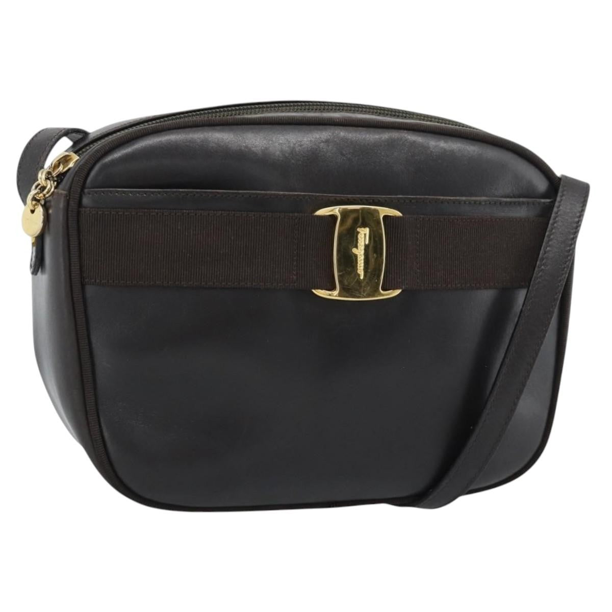Salvatore Ferragamo Vala Leather Brown Leather Shoulder Bag Bag (Pre-Owned)
