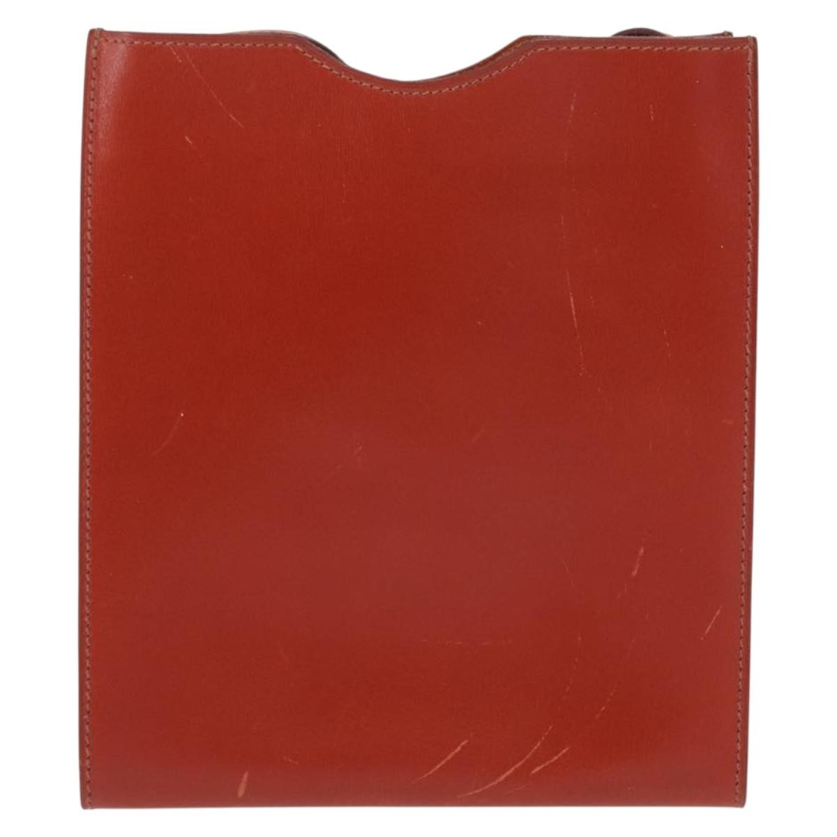 Hermes Onimaitou Leather Red Leather Shoulder Bag Bag (Pre-Owned)