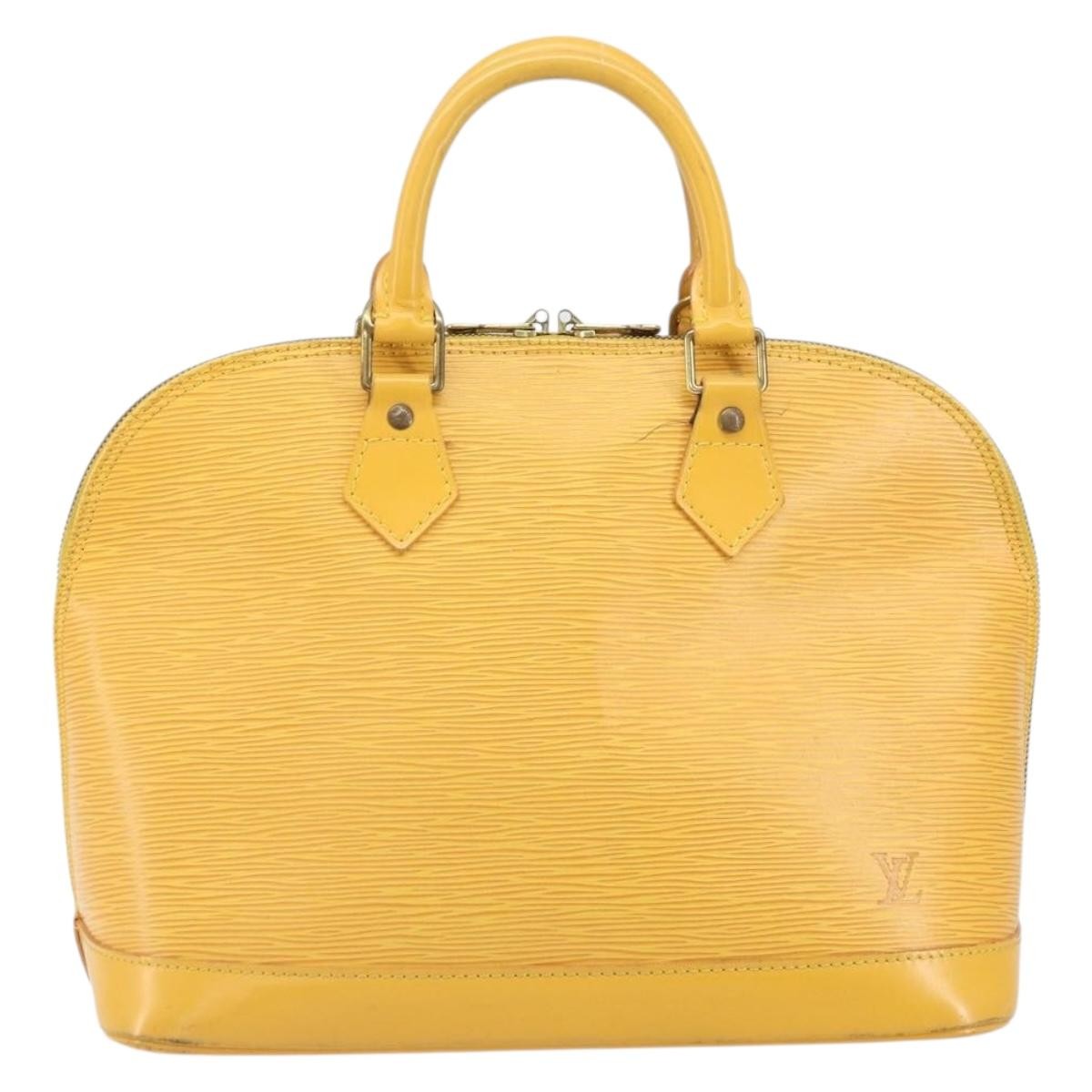 Louis Vuitton Alma Epi Leather Yellow Leather Handbag (Pre-Owned)
