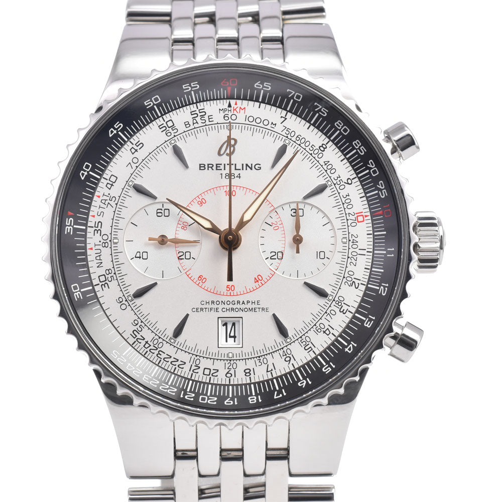 Breitling Navitimer Montbrillant Chronograph Automatic Stainless Steel And Leather Watch (Pre-Owned)
