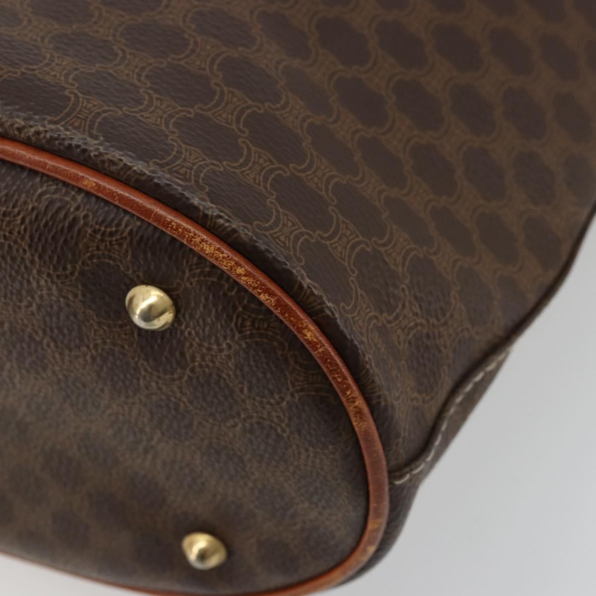 Celine Vintage Macadam Canvas And Leather Brown Canvas Tote Bag Bag (Pre-Owned)