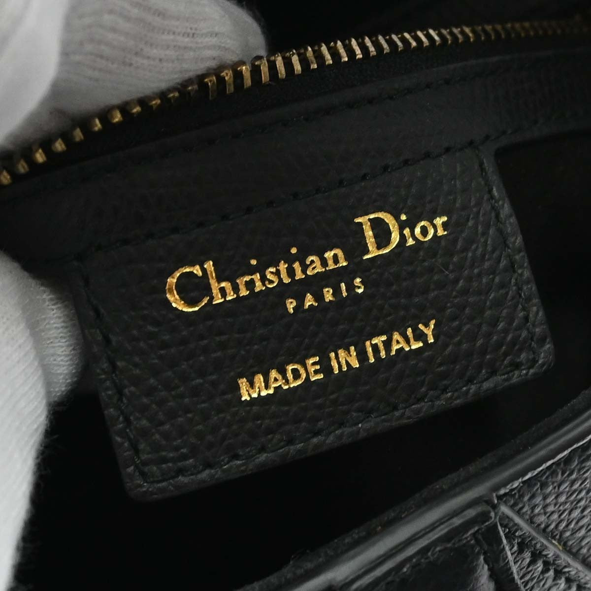 Christian Dior Saddle Leather Black Leather Handbag (Pre-Owned)