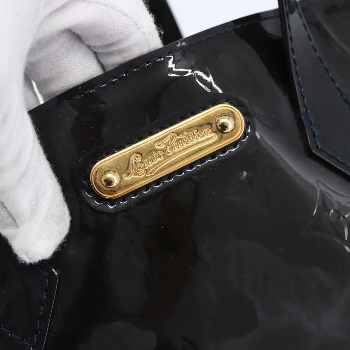 Louis Vuitton Wilshire Monogram Vernis Blue Patent_Leather Handbag (Pre-Owned)