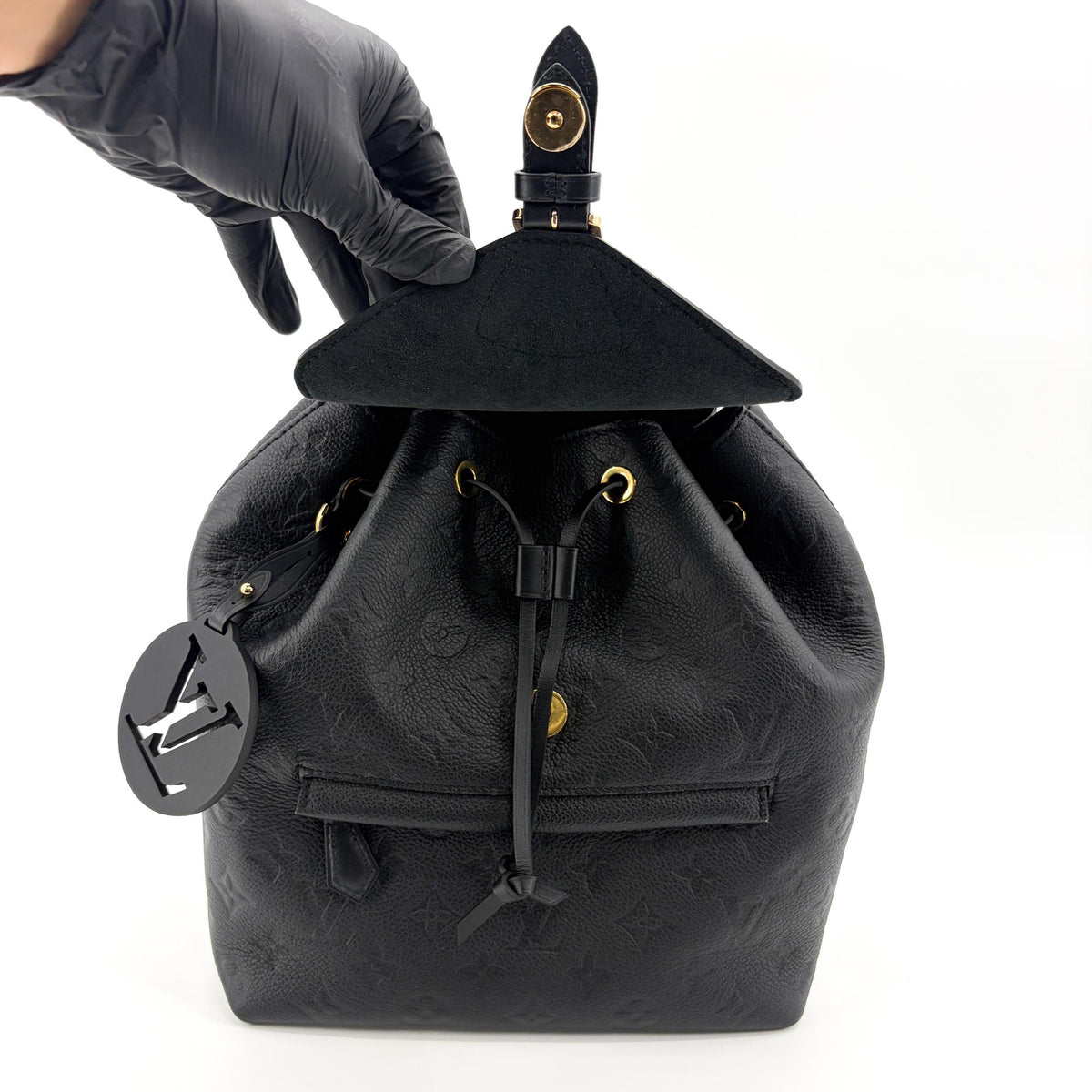 Louis Vuitton Montsouris Nm Monogram Empreinte Leather Black Leather Backpack Bag (Pre-Owned)