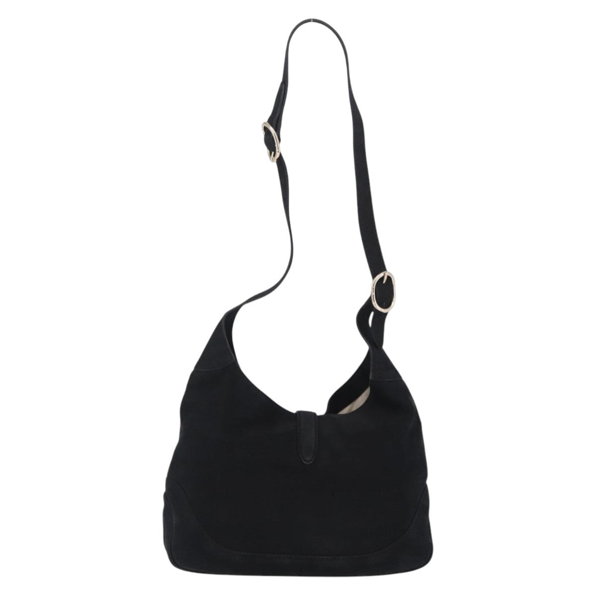 Gucci Jackie O Suede Black Leather Handbag (Pre-Owned)
