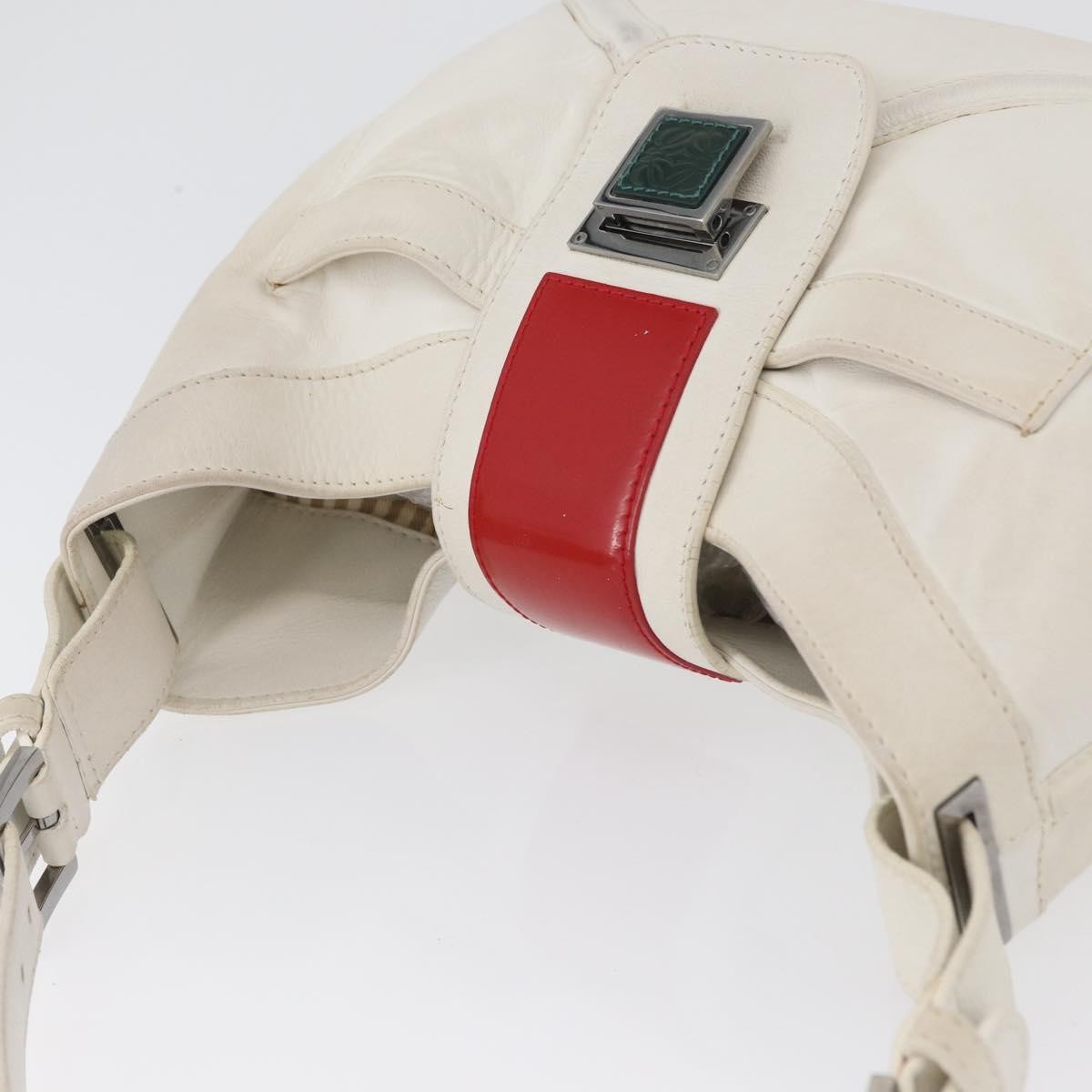 Loewe Anagram Leather White Leather Shoulder Bag Bag (Pre-Owned)