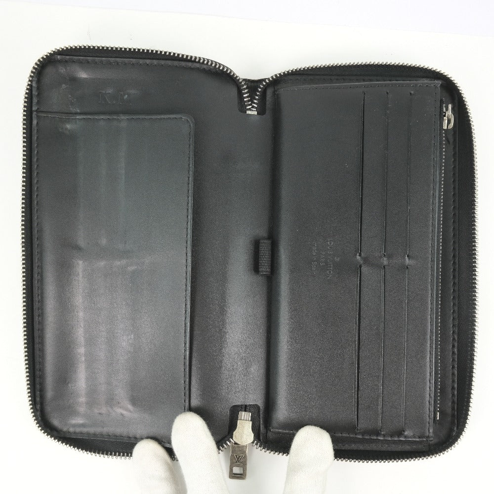Louis Vuitton Zippy Organizer Black Leather Wallet (Pre-Owned)