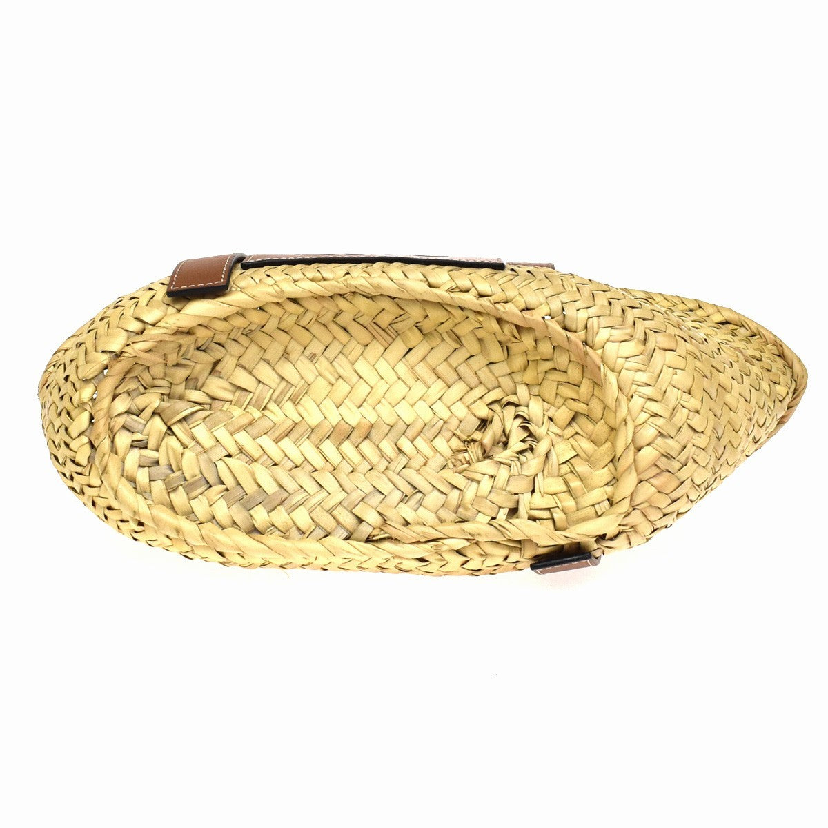 Loewe Basket Woven Raffia With Applique Beige Wicker Tote Bag Bag (Pre-Owned)