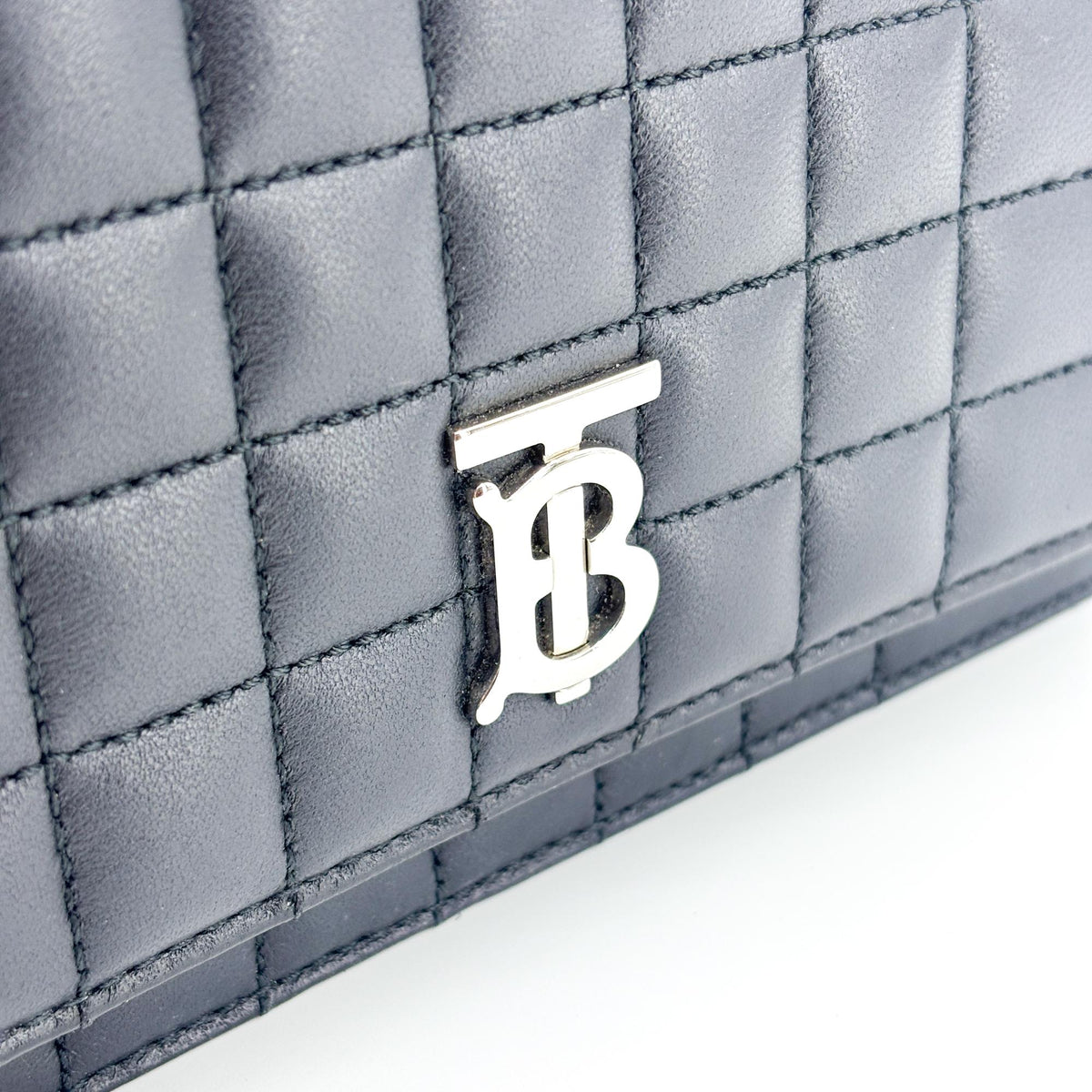 Burberry Lola Quilted Lambskin Navy Leather Shoulder Bag Bag (Pre-Owned)