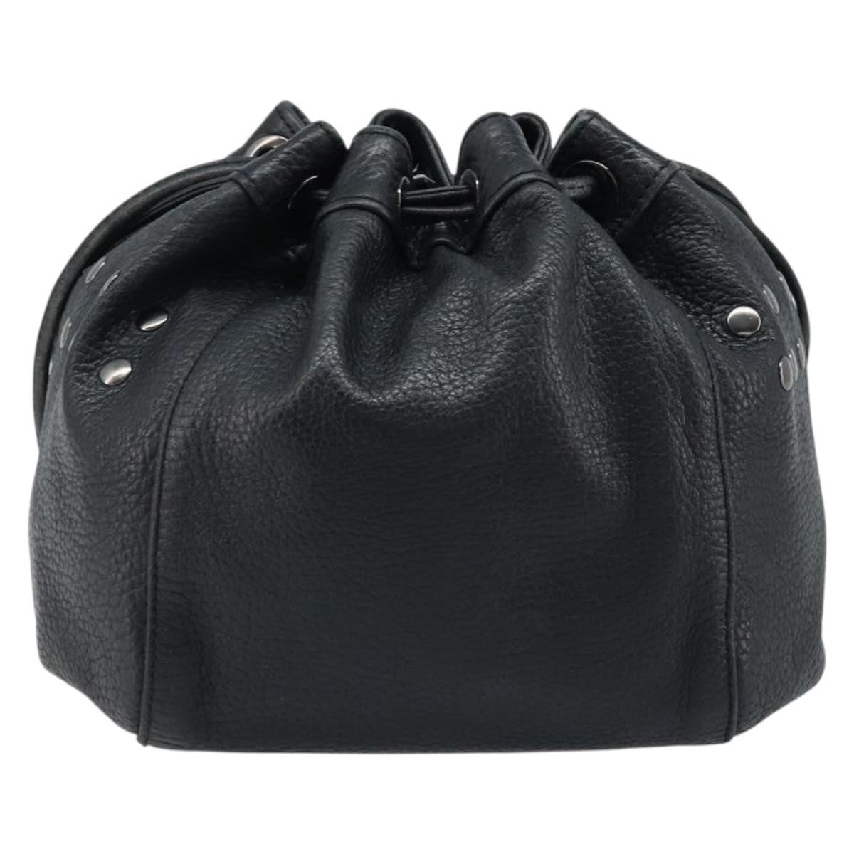 Burberry Blue Label Leather Black Leather Shoulder Bag Bag (Pre-Owned)