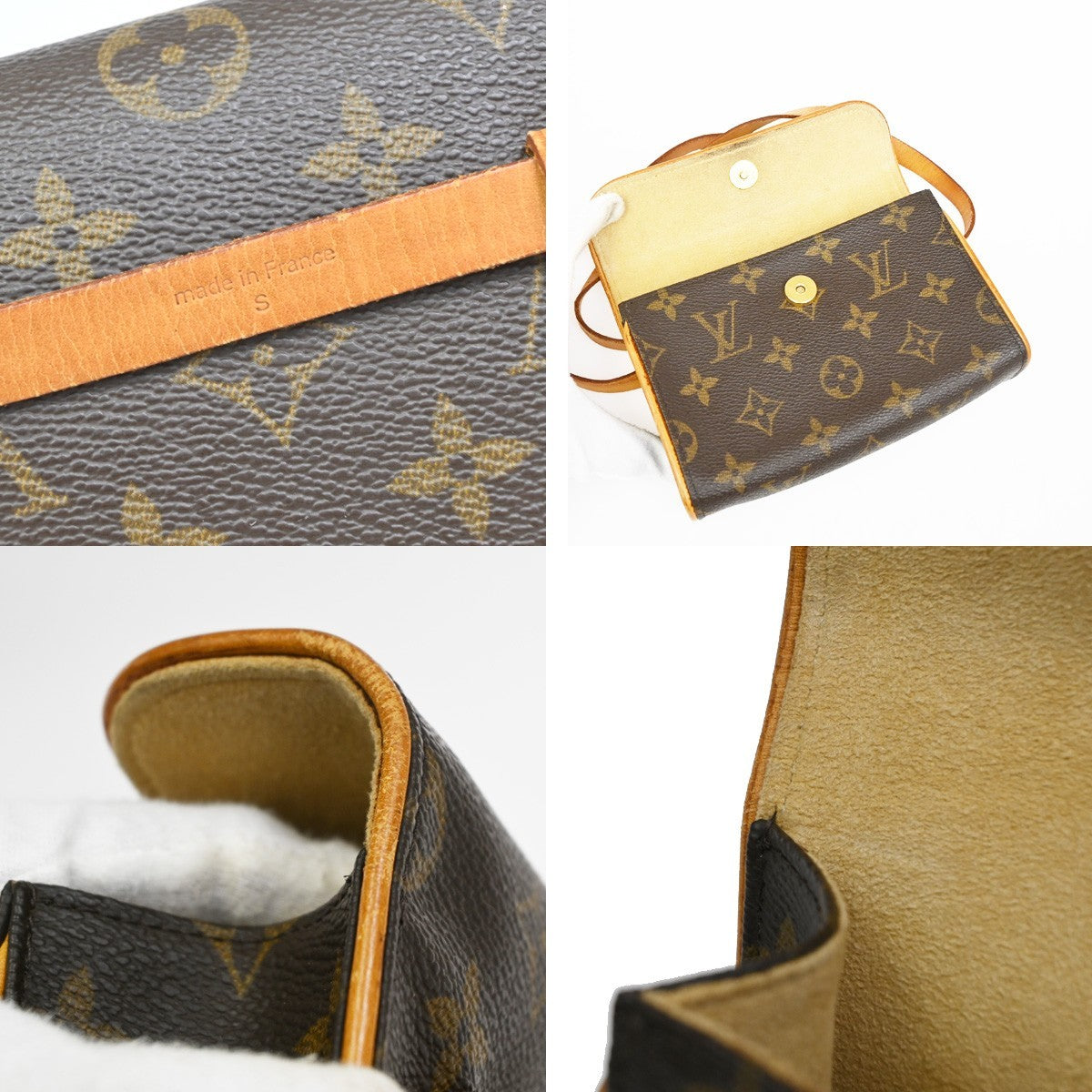 Louis Vuitton Florentine Waist Monogram Canvas Brown Leather Handbag (Pre-Owned)