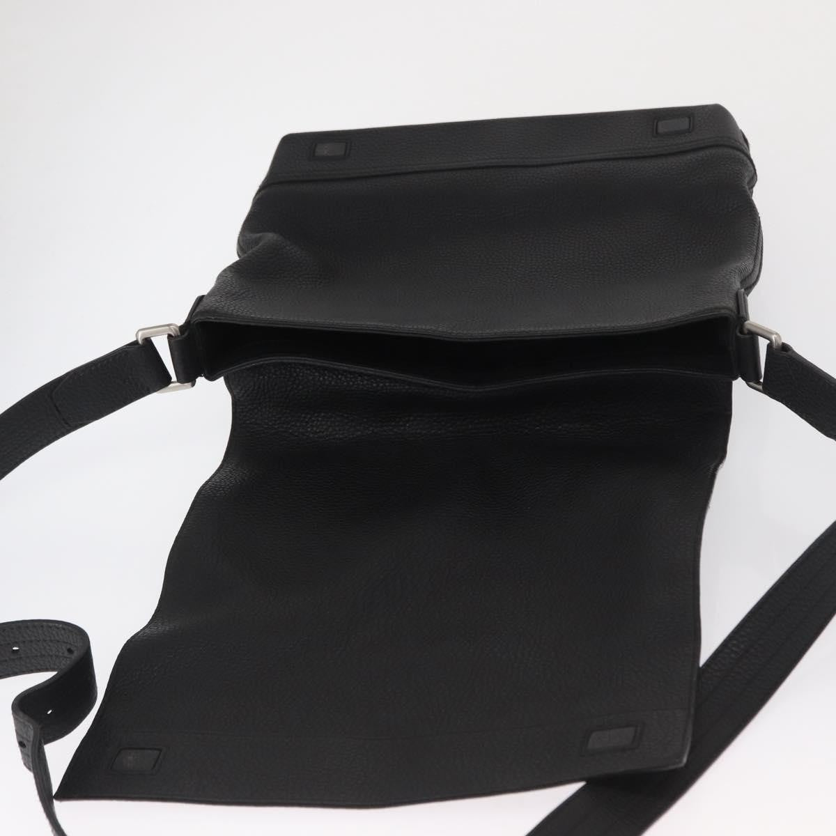 Bally Vintage Leather Black Leather Shoulder Bag Bag (Pre-Owned)