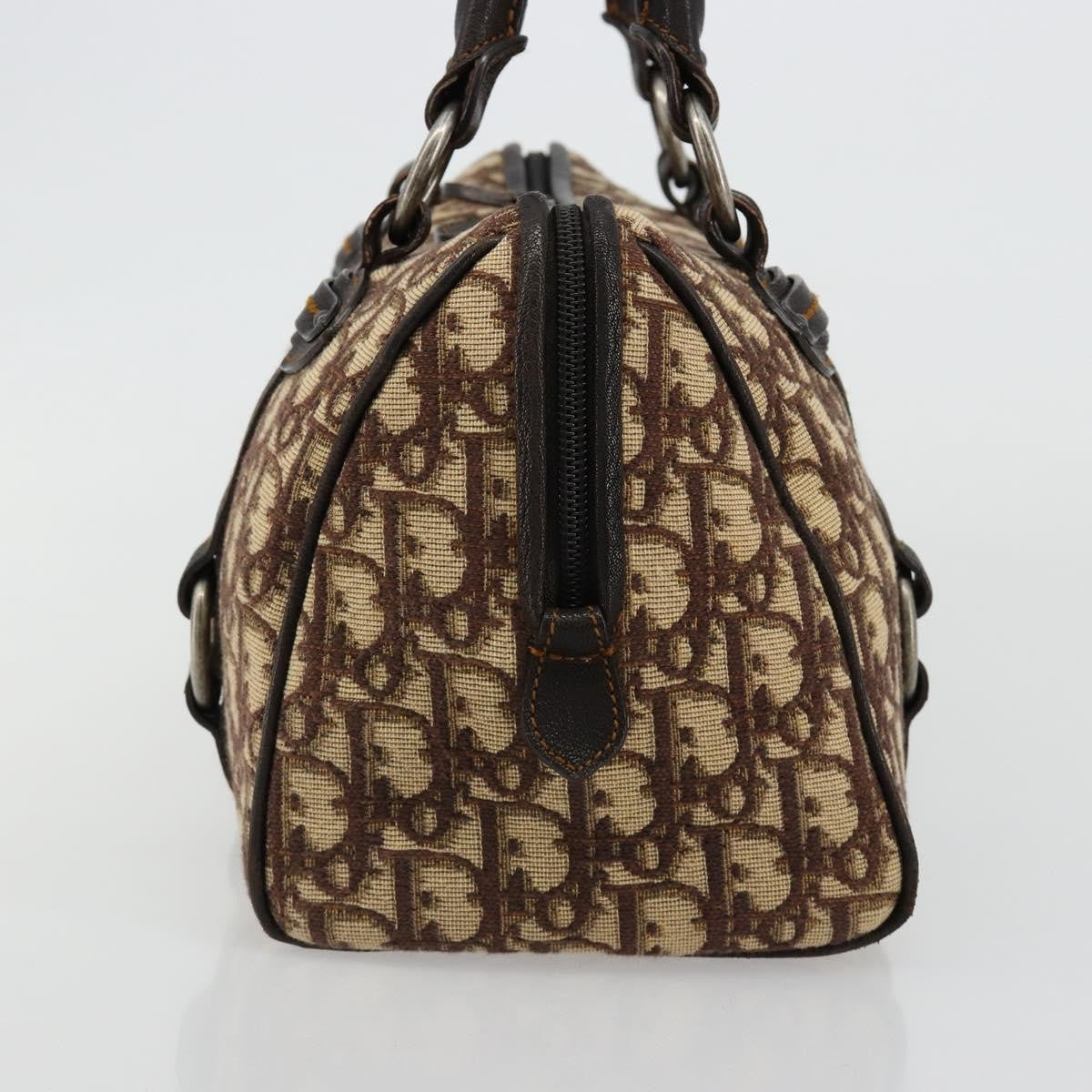 Christian Dior Vintage Cd Trotter Canvas Brown Canvas Handbag (Pre-Owned)