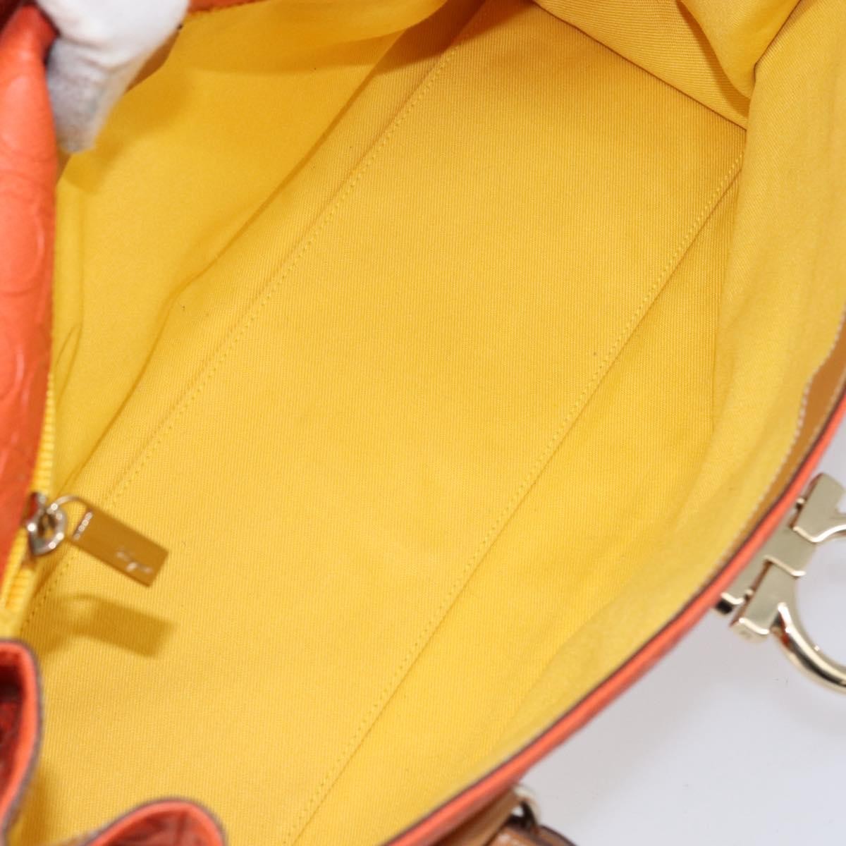 Salvatore Ferragamo Gancini Canvas Orange Pvc Shoulder Bag Bag (Pre-Owned)