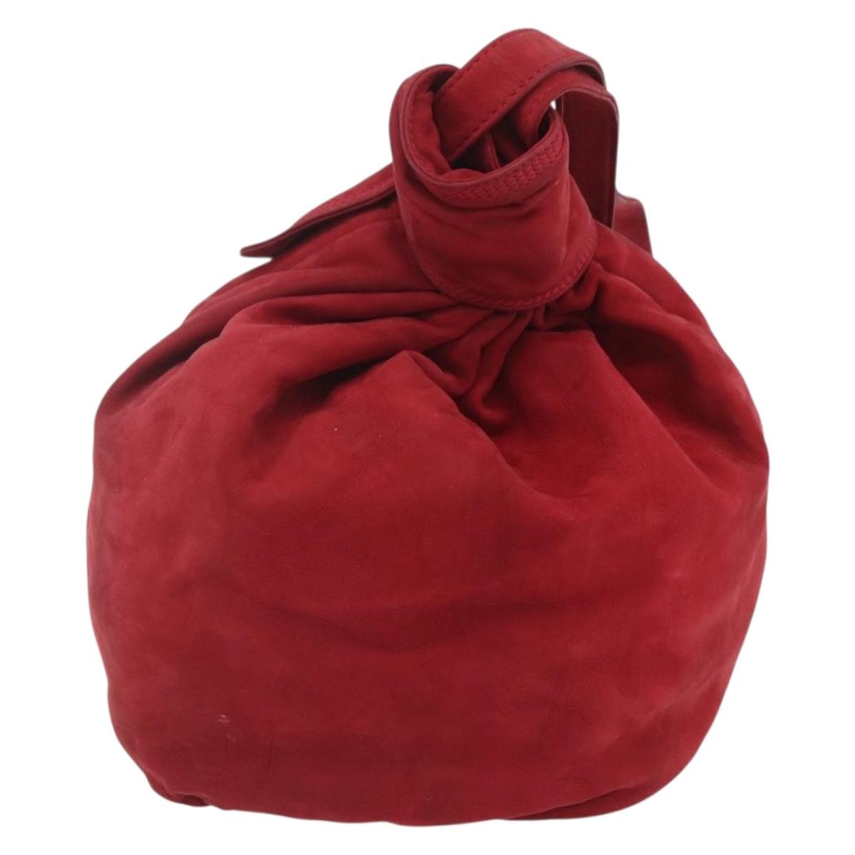 Loewe Anagram Leather Red Suede Shoulder Bag Bag (Pre-Owned)