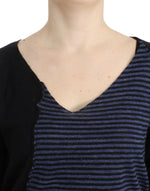 Costume National Striped V-Neck Luxury Women's Sweater
