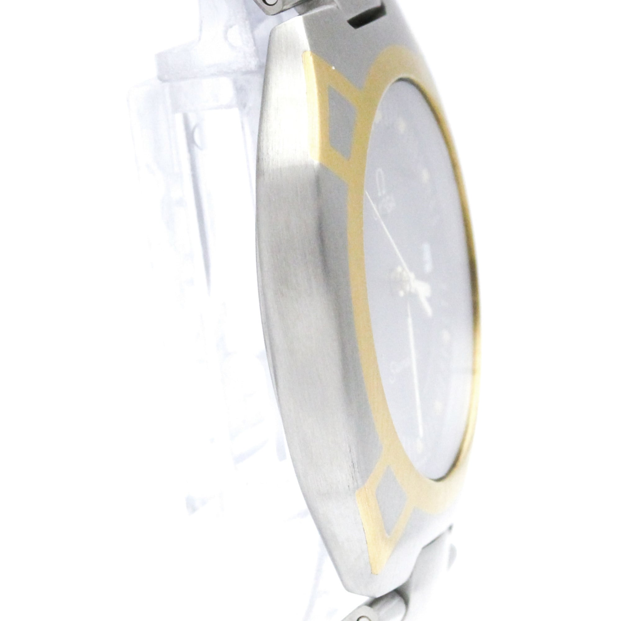 Omega Seamaster Polaris Day-Date Quartz Stainless Steel And Yellow Gold (18K) Watch (Pre-Owned)