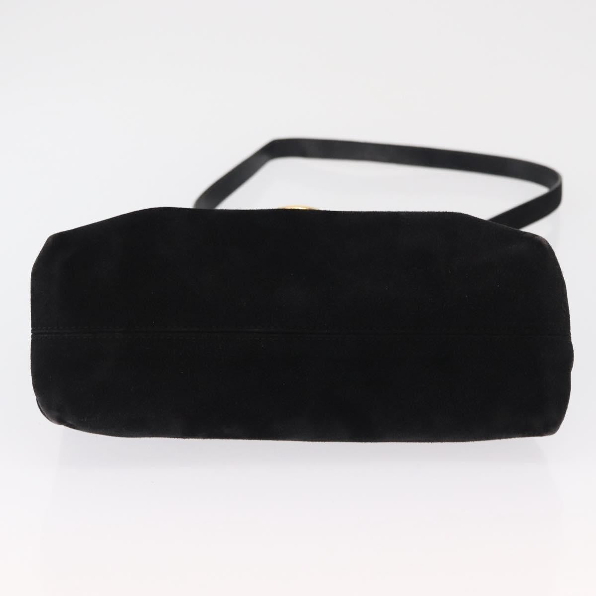 Salvatore Ferragamo Gancini Suede Black Suede Shoulder Bag Bag (Pre-Owned)