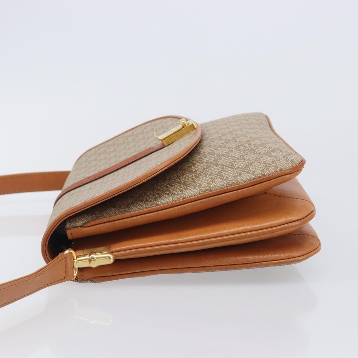 Celine Vintage Macadam Canvas And Leather Beige Canvas Shoulder Bag Bag (Pre-Owned)