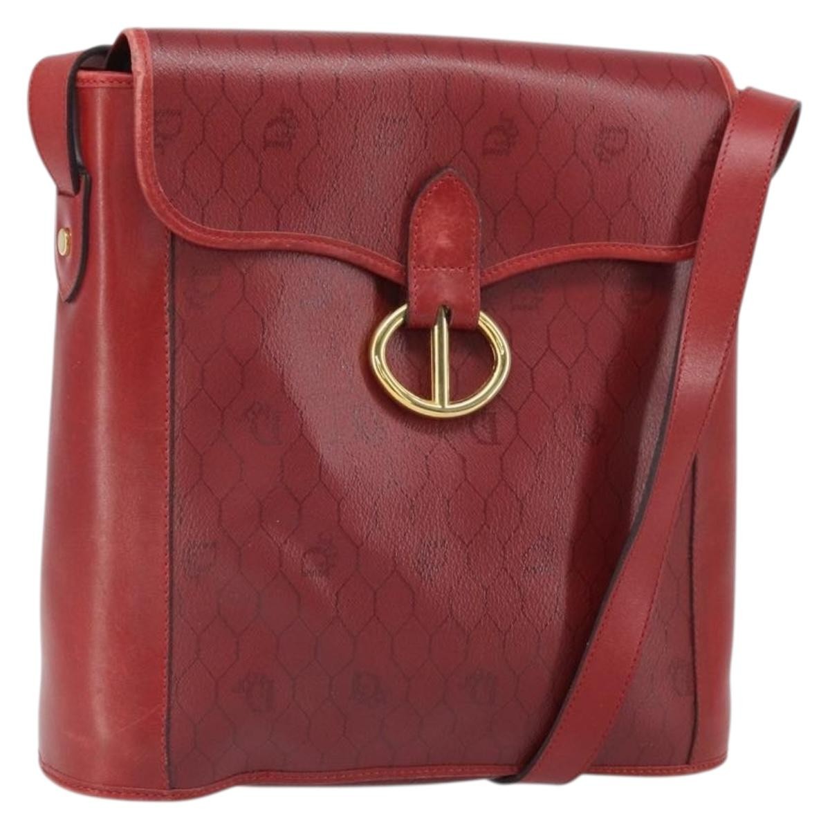 Christian Dior Vintage Honeycomb Flap Canvas And Leather Red Canvas Shoulder Bag Bag (Pre-Owned)
