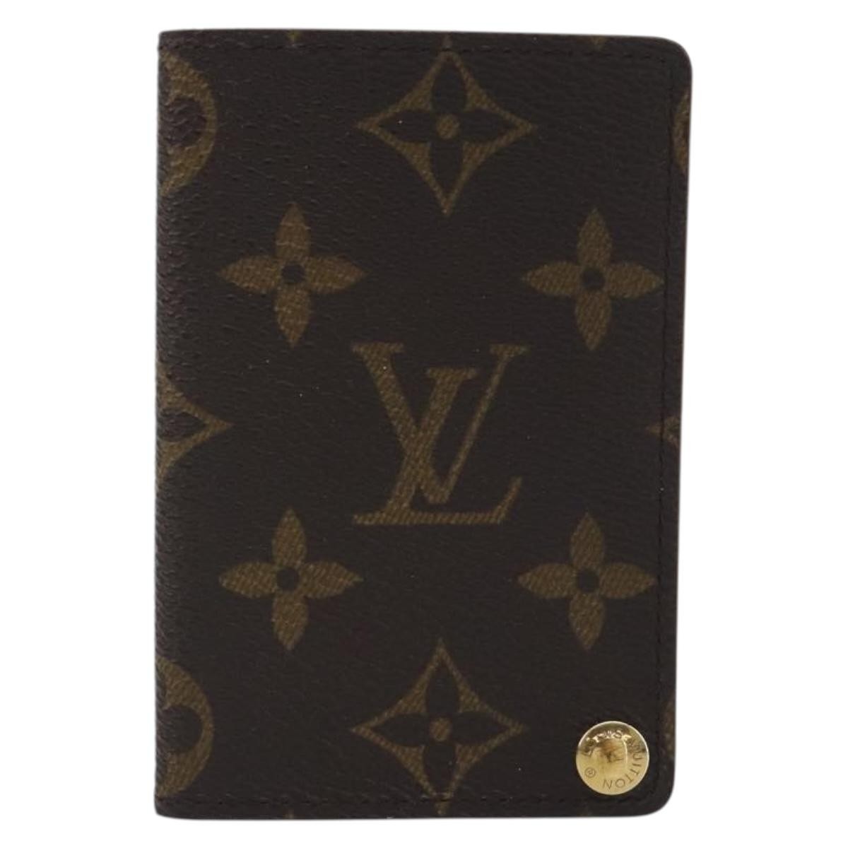 Louis Vuitton Porte Cartes Pression Card Case Monogram Canvas Brown Canvas Card Holders Accessory (Pre-Owned)