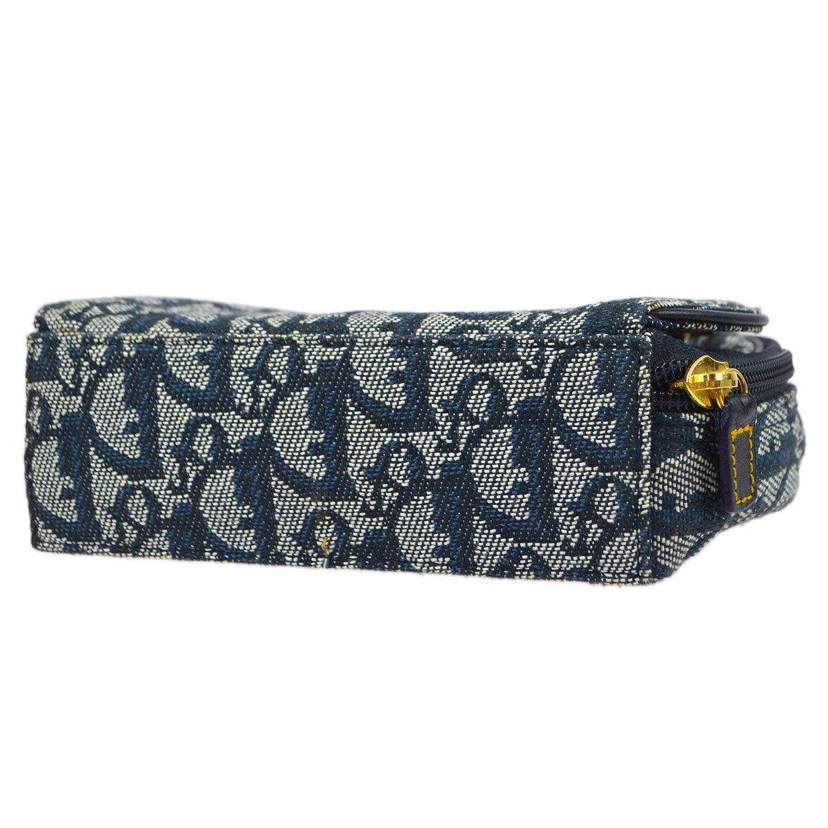Christian Dior Saddle Zip Diorissimo Canvas Navy Canvas Clutche & Pouche Bag (Pre-Owned)