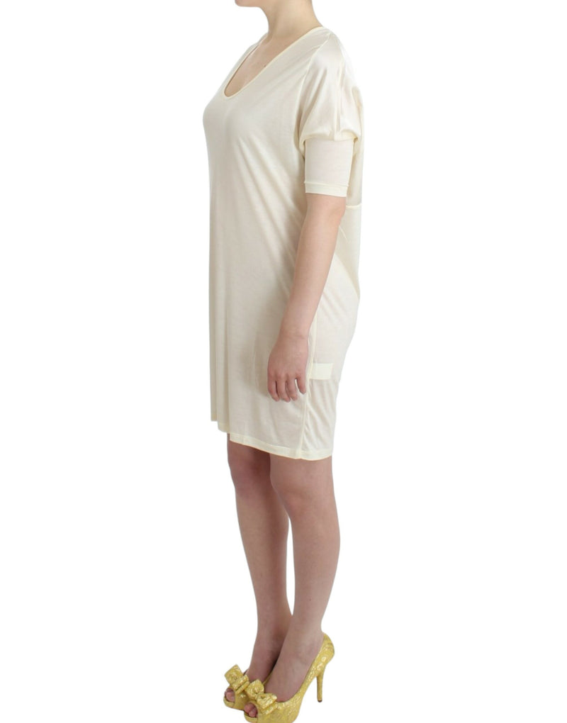 Costume National Chic White Modal Above-Knee Women's Dress