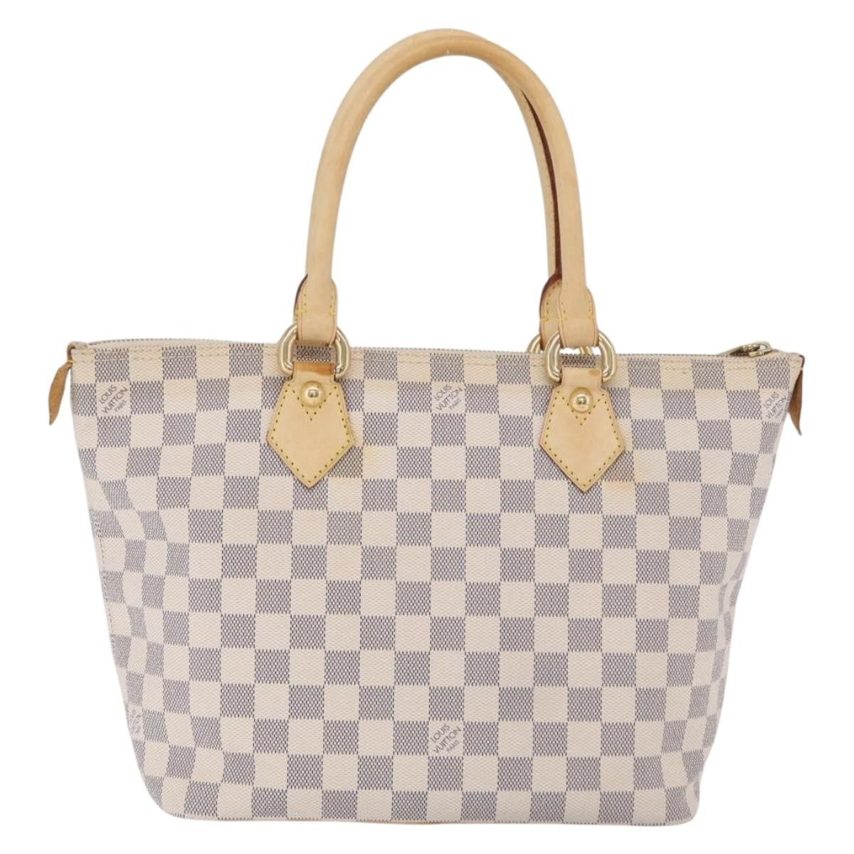 Louis Vuitton Saleya Damier White Canvas Handbag (Pre-Owned)