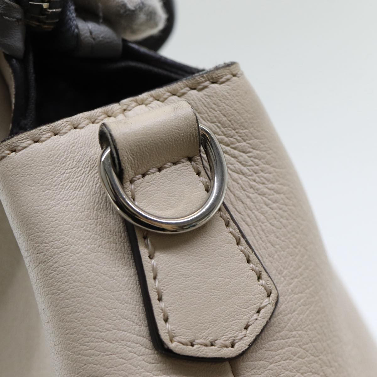 Fendi By The Way Satchel Leather Beige Leather Handbag (Pre-Owned)