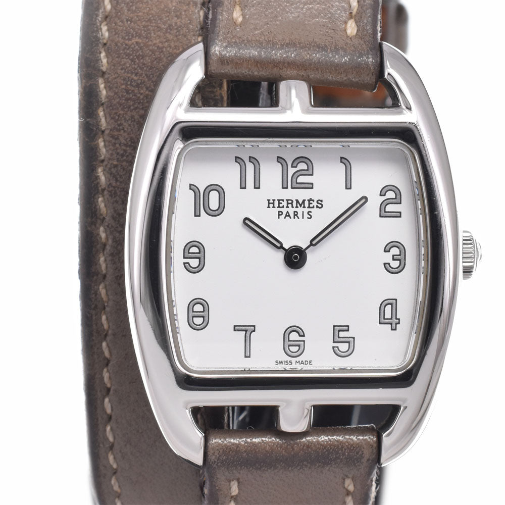 Hermes Cape Cod Double Tour Quartz Stainless Steel And Leather Watch (Pre-Owned)