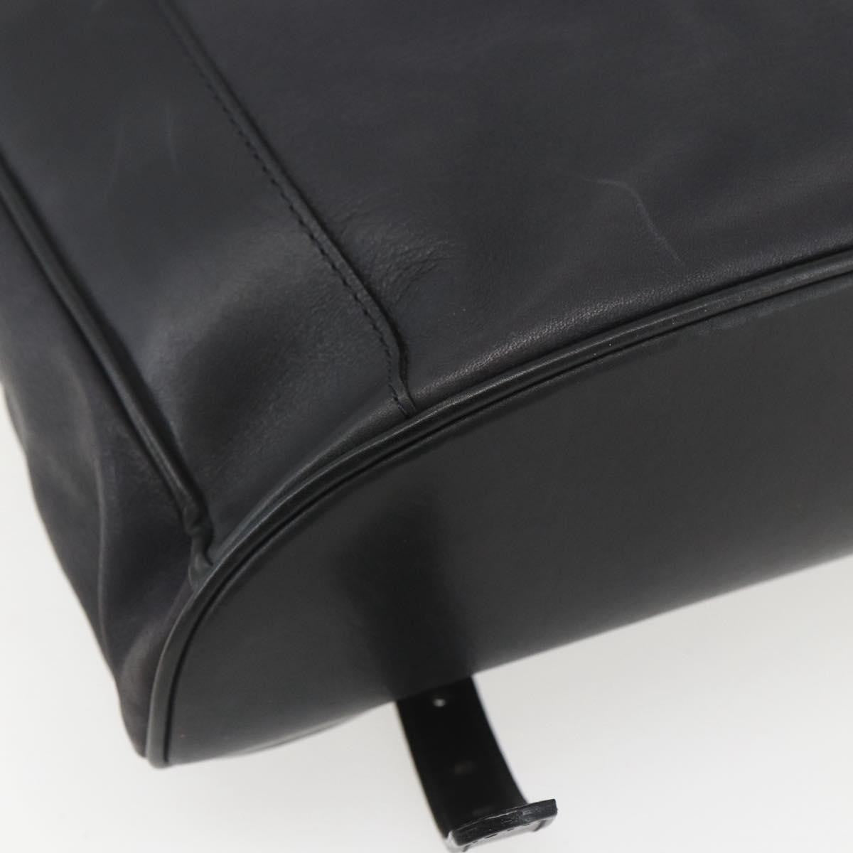 Bally Vintage Leather Black Leather Backpack Bag (Pre-Owned)