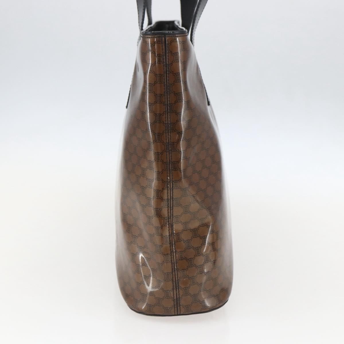 Celine Vintage Macadam Macadam Canvas Vinyl Brown Plastic Shoulder Bag Bag (Pre-Owned)