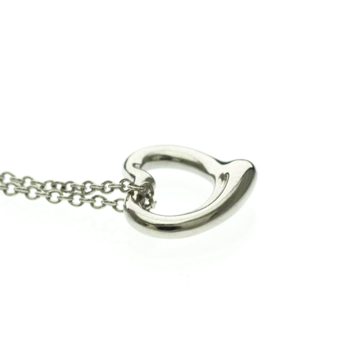 Tiffany & Co. Elsa Peretti Open Heart Pendant Platinum Silver Platinum Necklace Jewelry (Pre-Owned)