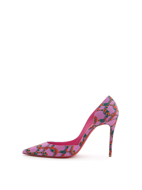 Christian Louboutin Elegant Satin Pink Pumps with Iconic Red Women's Sole