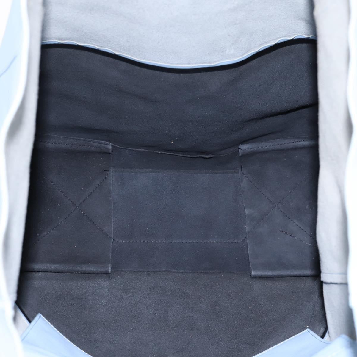 Celine Vertical Bi-Cabas Leather Blue Leather Tote Bag Bag (Pre-Owned)