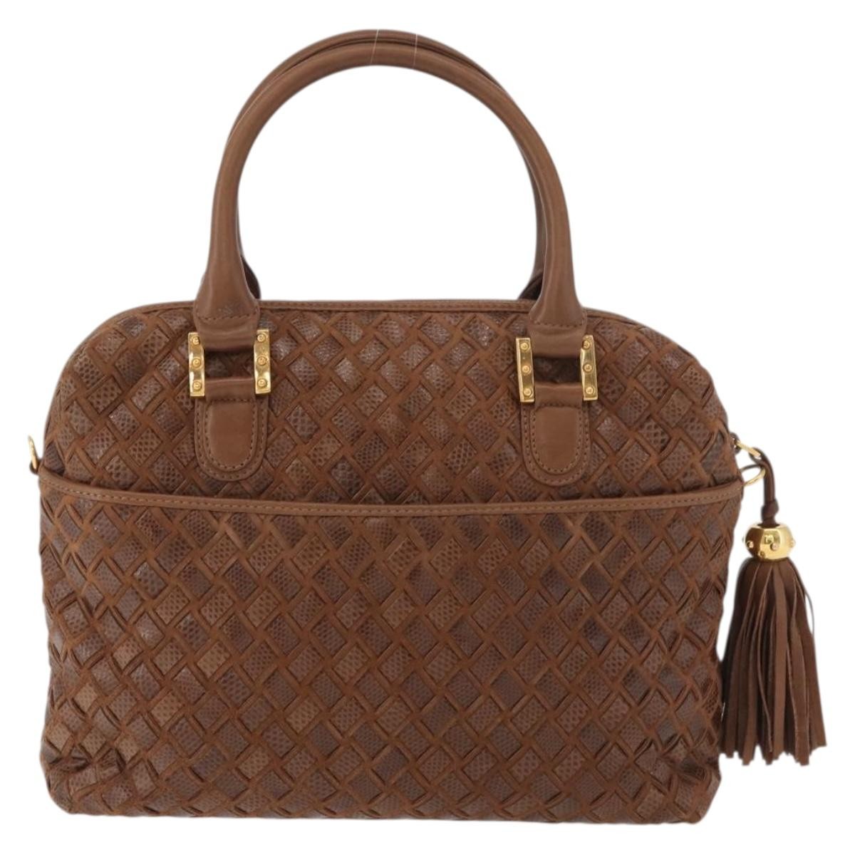 Bally Vintage Leather Brown Leather Handbag (Pre-Owned)