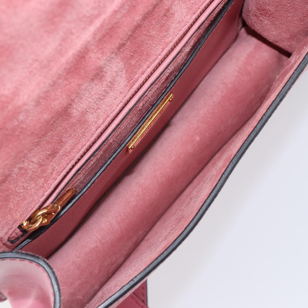 Miu Miu Madras Crystal Flap Leather Pink Leather Crossbody Bag Bag (Pre-Owned)