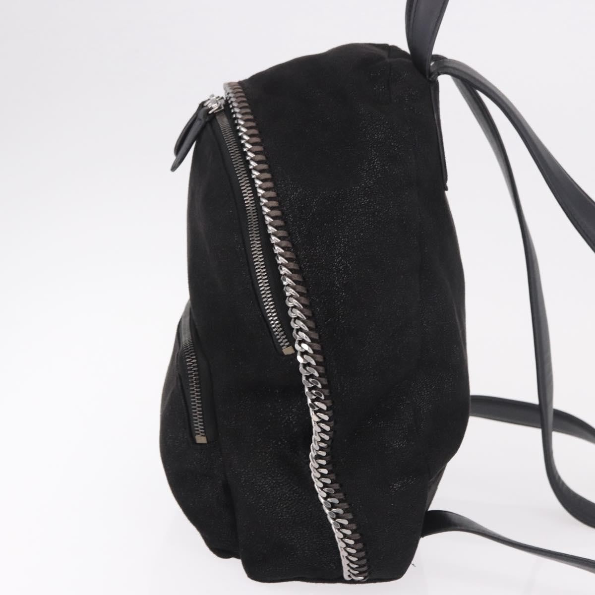 Stella Mccartney Falabella Front Zip Shaggy Deer Black Polyester Backpack Bag (Pre-Owned)