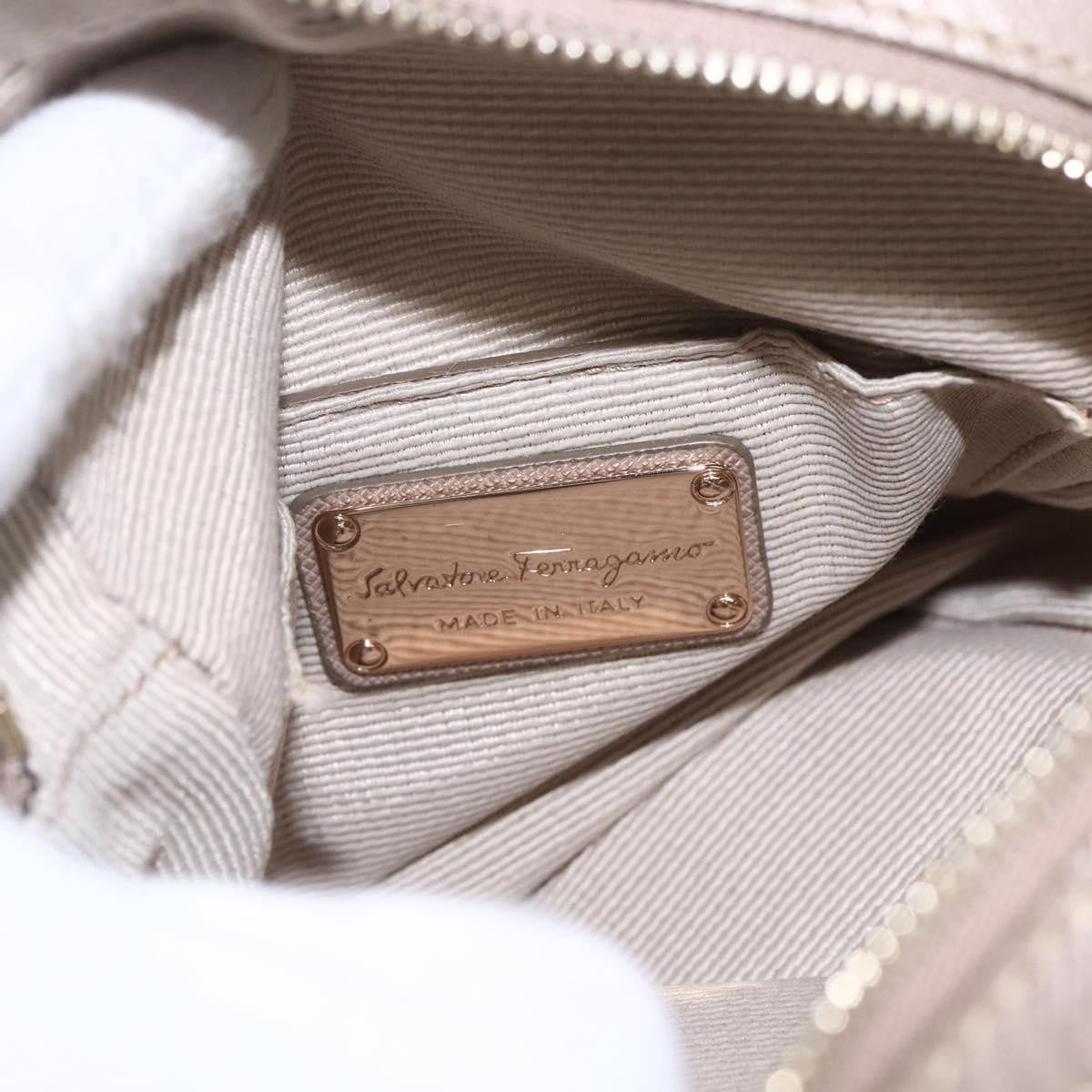 Salvatore Ferragamo Vala Nylon Beige Nylon Shoulder Bag Bag (Pre-Owned)