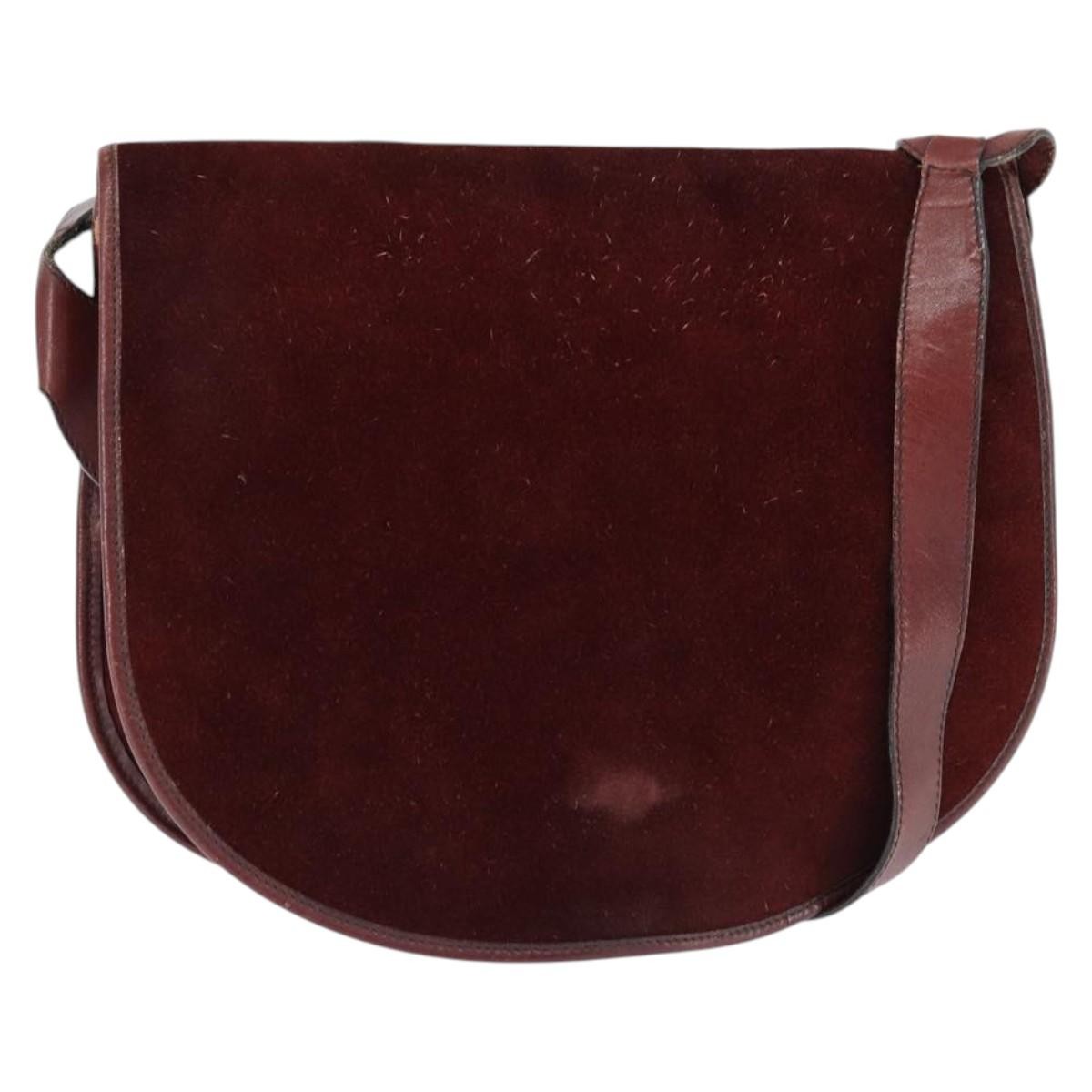 Balenciaga Shoulder Suede Burgundy Suede Shoulder Bag Bag (Pre-Owned)