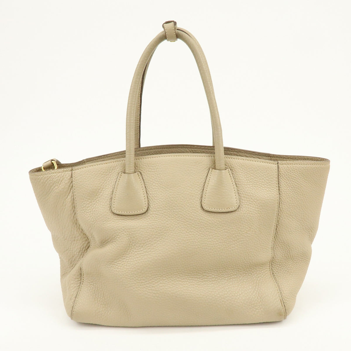 Prada Front Pocket Wing Convertible Vitello Daino Beige Leather Tote Bag Bag (Pre-Owned)