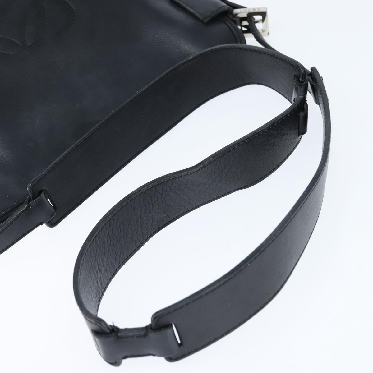 Loewe Anagram Leather Black Leather Shoulder Bag Bag (Pre-Owned)