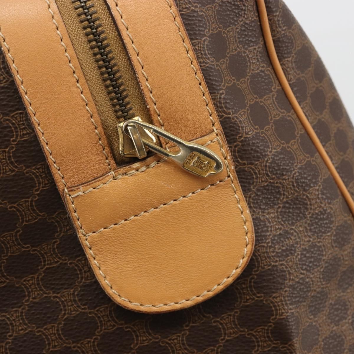 Celine Boston Macadam Canvas Brown Pvc Travel Bag Bag (Pre-Owned)