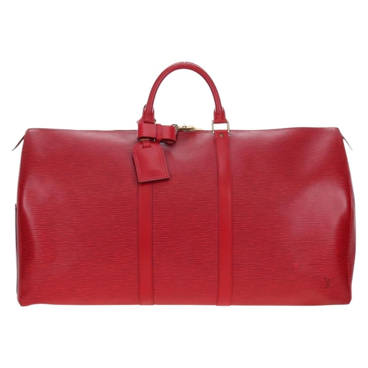 Louis Vuitton Keepall Epi Red Leather Travel Bag Bag (Pre-Owned)